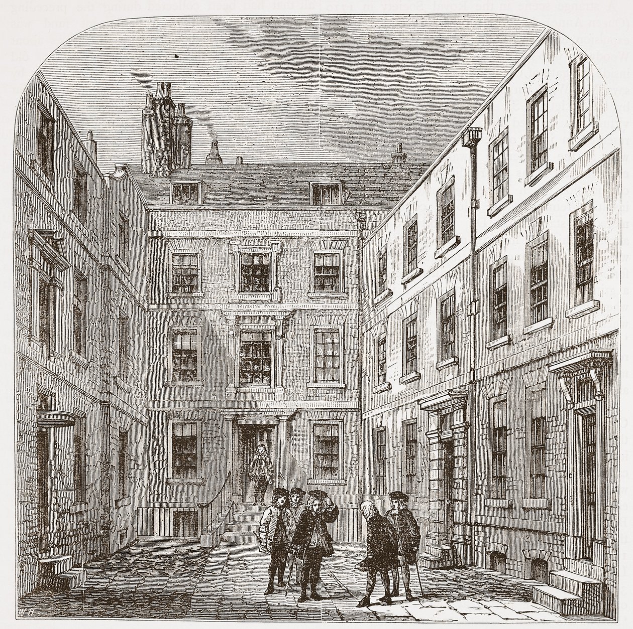 Het huis van de Royal Society in Crane Court door English School