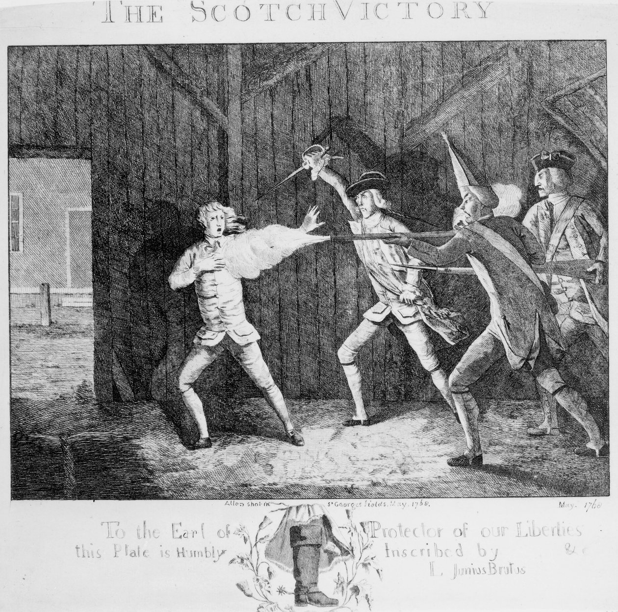 De Schotse overwinning, 1768 door English School