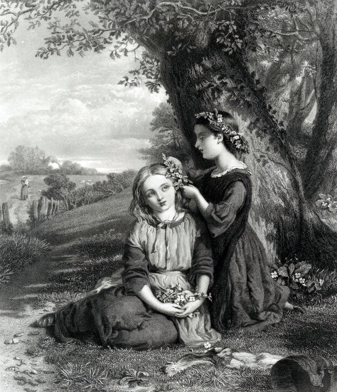 De zusters, gepubliceerd in het Art Journal (1867), gegraveerd door C. Cousen, 1867 door English School