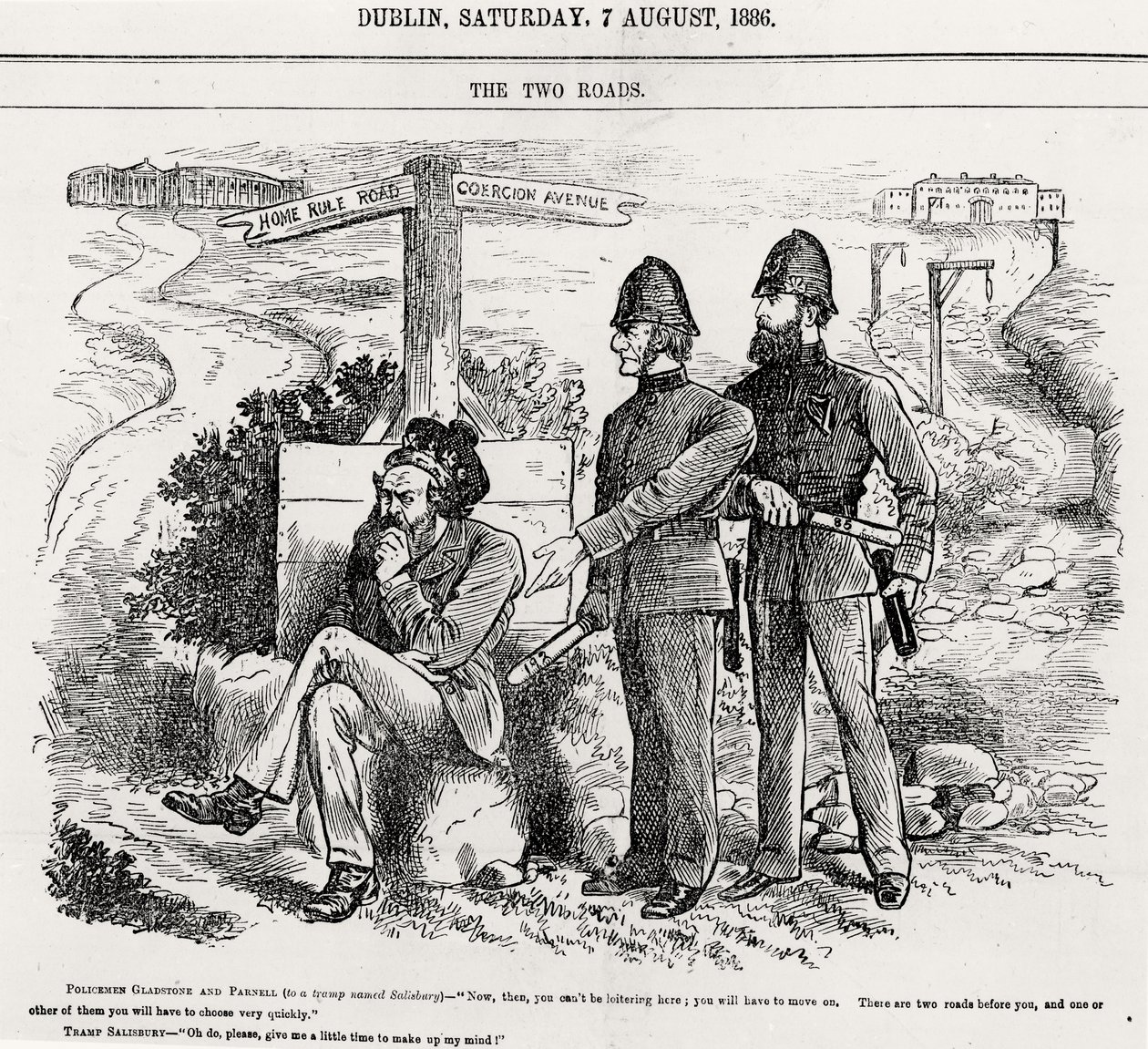 De Twee Wegen, illustratie, uitgegeven 7 augustus 1886 door English School