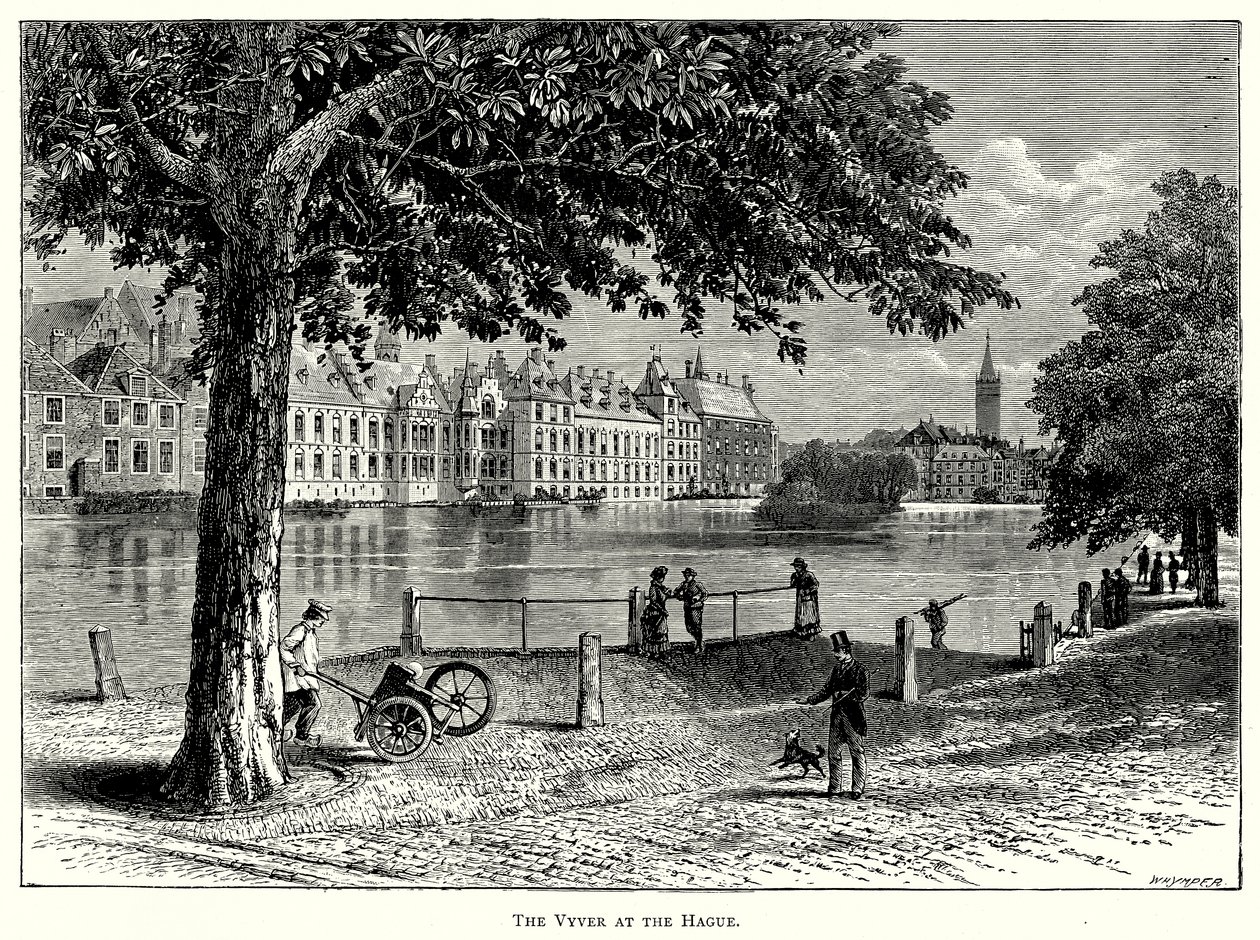 De Vyver bij Den Haag (gravure) door English School