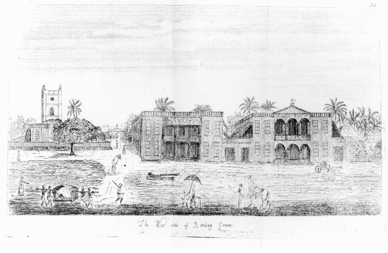 De westkant van Bombay Green, India, uit Voyage to the East Indies door John Henry Grose, 2e editie, 1766 door English School