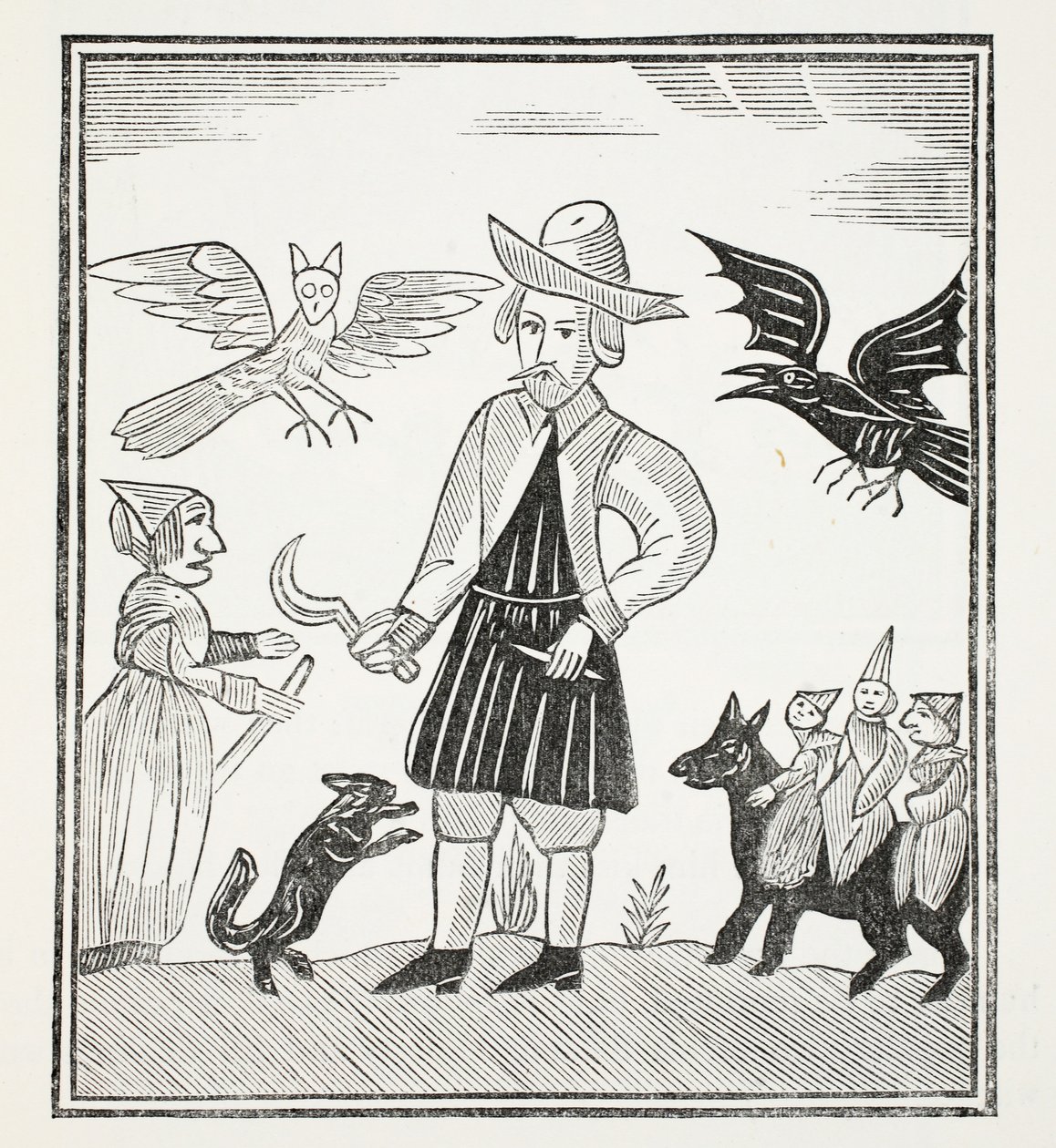 De Heks van de Bossen, illustratie uit Chap-books of the Eighteenth Century door John Ashton, gepubliceerd 1882 door English School
