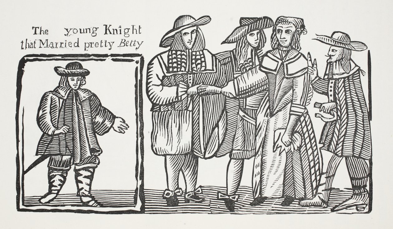 De jonge ridder die mooie Betty trouwde, illustratie uit Chap-books van de achttiende eeuw door John Ashton, uitgegeven 1882 door English School