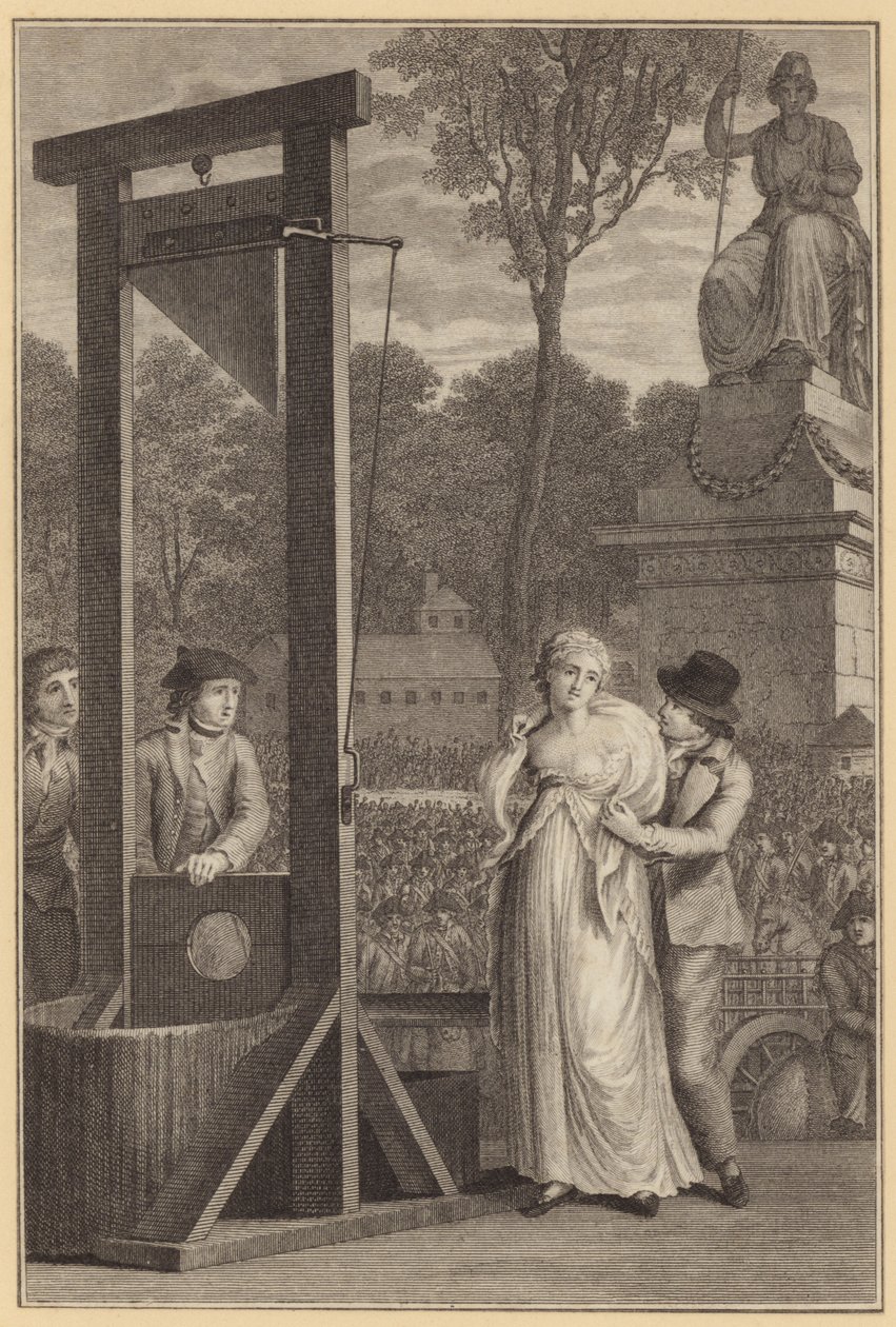 De dood van Charlotte Corday (gravure) door English School