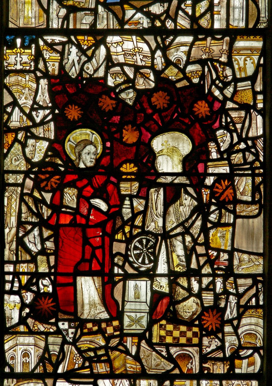 Het oostelijke raam met St. Catharina met Christus door English School