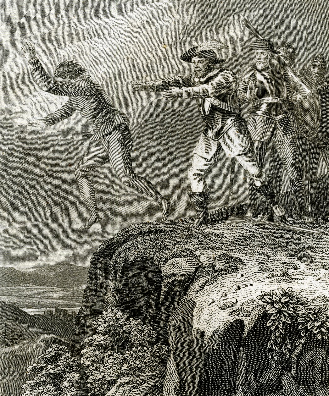 De ontsnapping van de protestantse martelaar Anthony, Guiguo, ca. 1830 (gravure) door English School