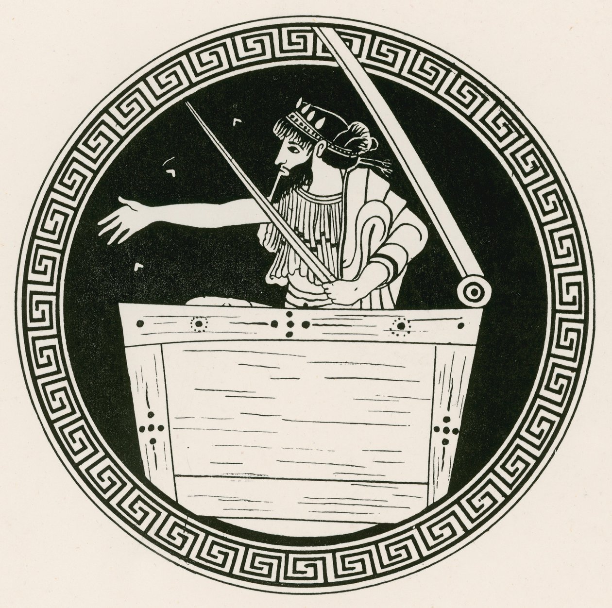Thoas in de kist (gravure) door English School