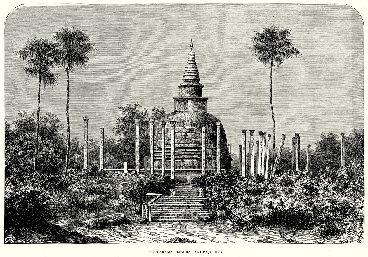 Thuparama Dagoba, Anurajapura (gravure) door English School