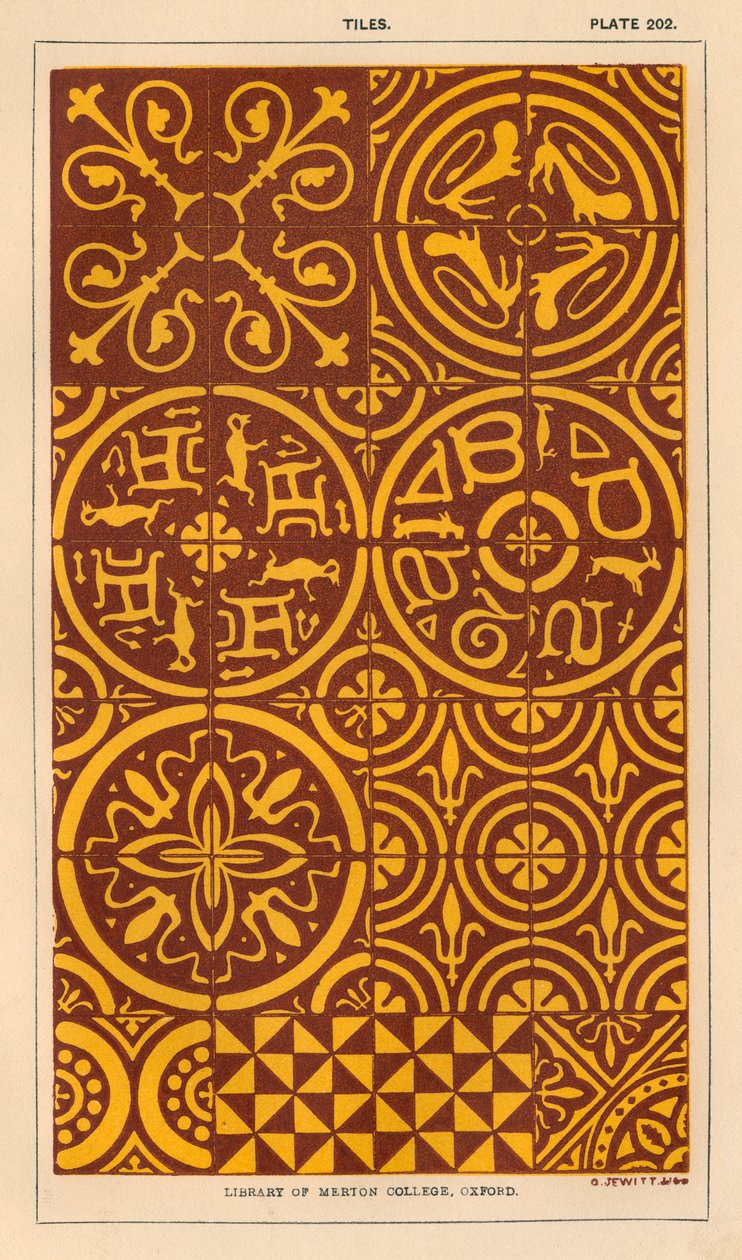 Tegels (kleurenlitho) door English School