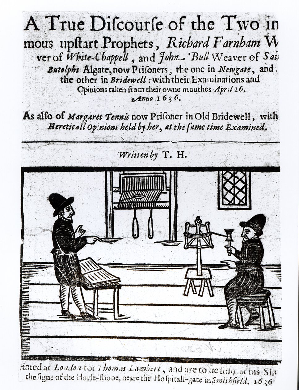 Titelpagina van A True Discourse of the Two Infamous Prophets, Richard Farnham, Weaver, of White-Chapel, en John Bull, Weaver, of Saint Botolphs, Algate door T.H 1636 door English School