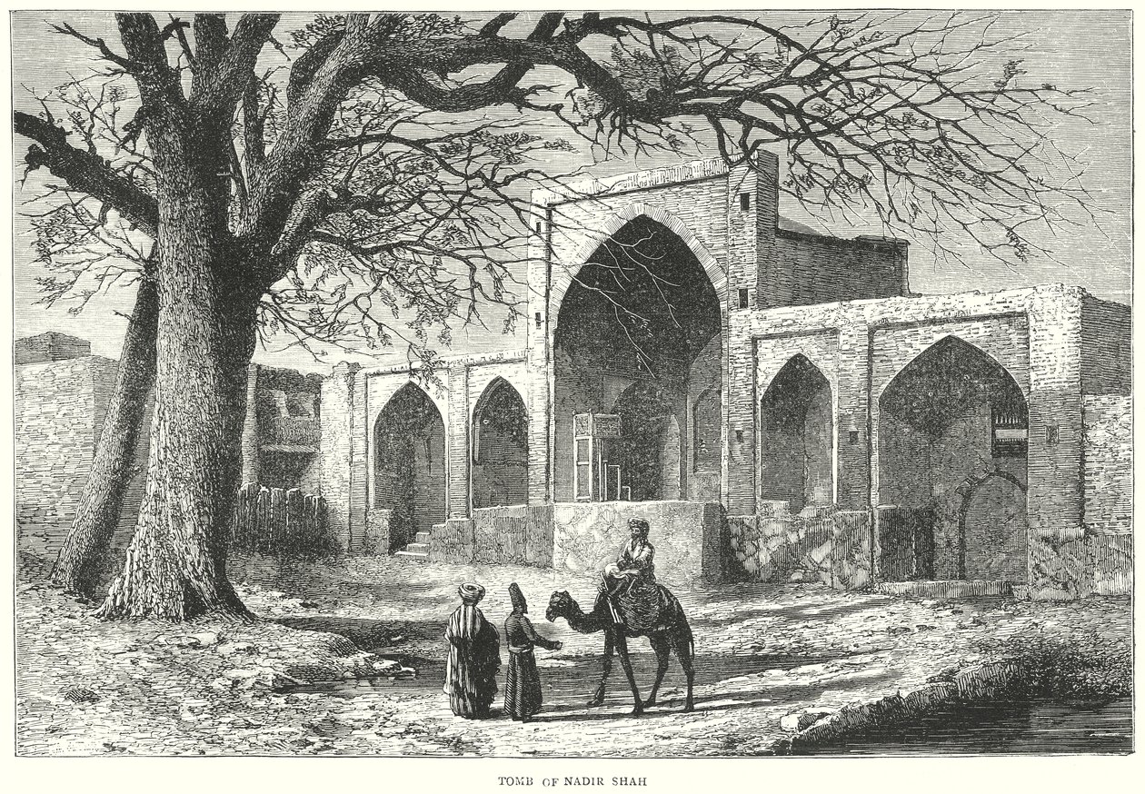 Graf van Nadir Shah (gravure) door English School