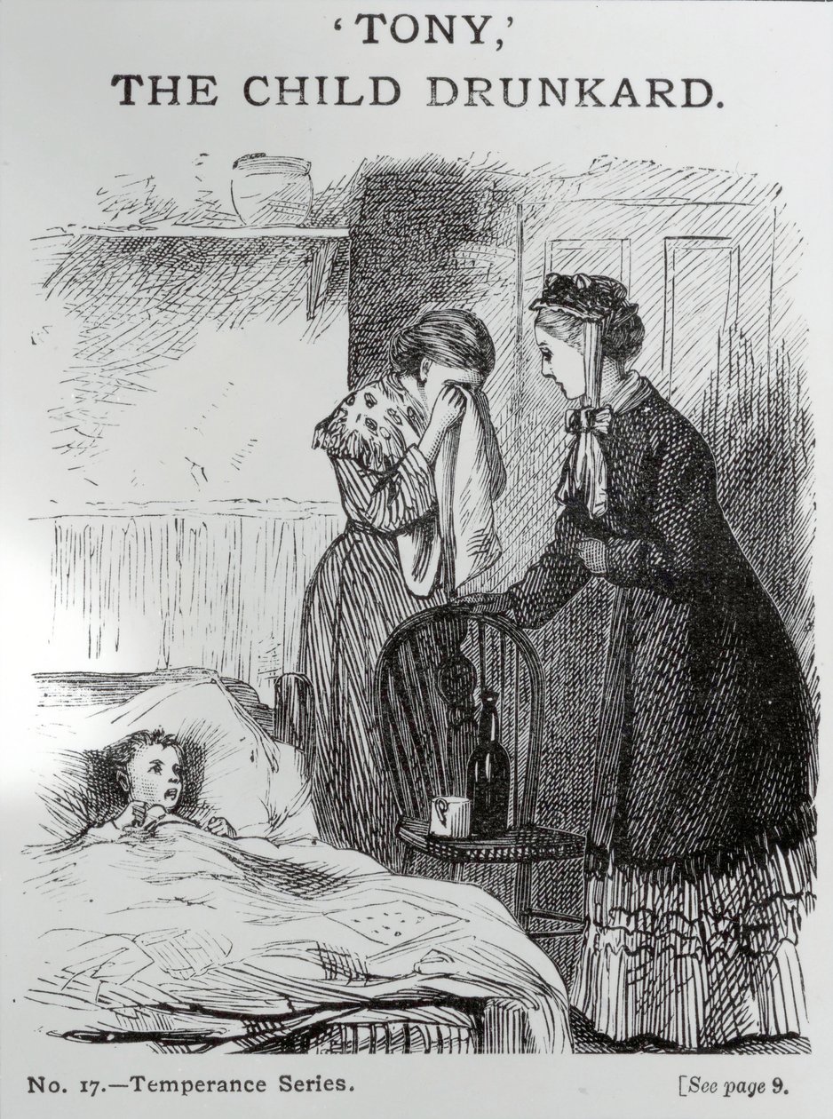 Tony, het dronken kind, ca. 1860 door English School