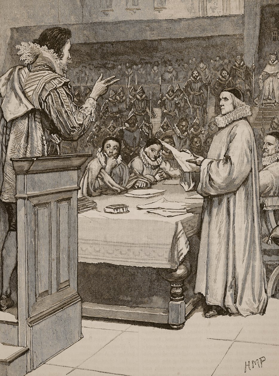 Proces van Buckingham, illustratie uit Cassells Geïllustreerde Geschiedenis van Engeland door English School