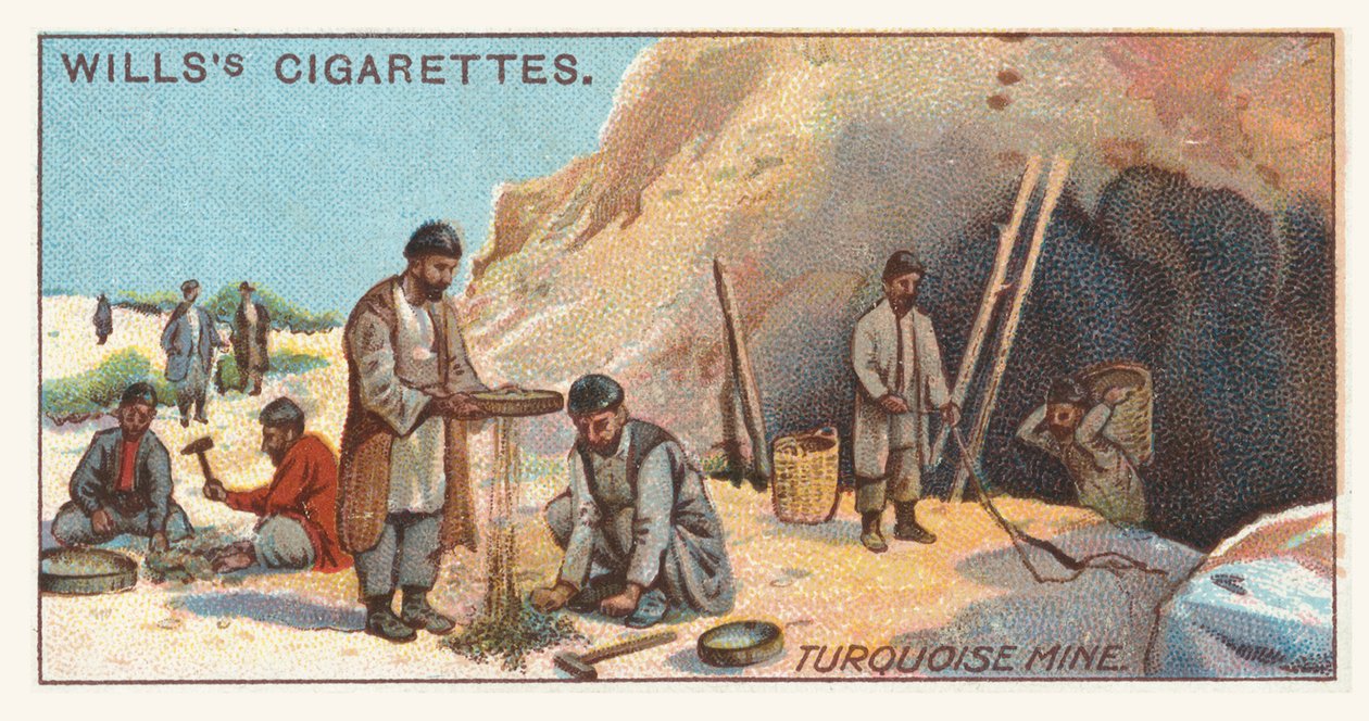 Turkooizenmijn (chromolitho) door English School