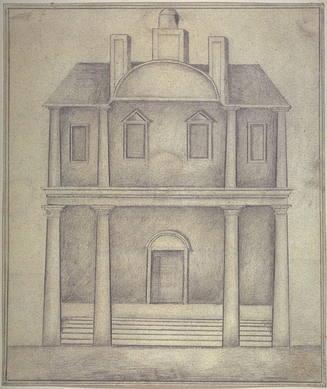 Uitzicht op het Blackfriars Theatre, ca. 1650 door English School