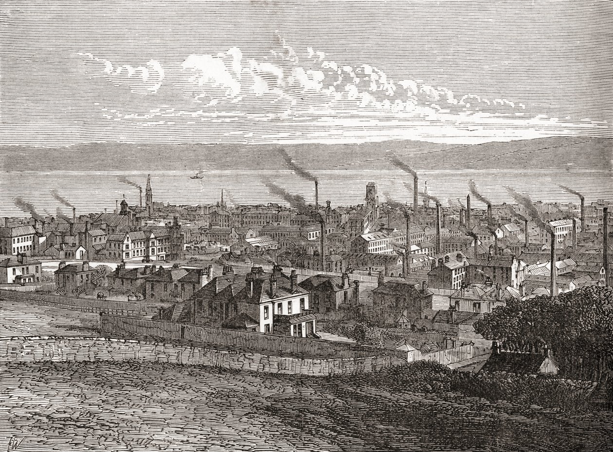Uitzicht op Dundee, Schotland, uit 