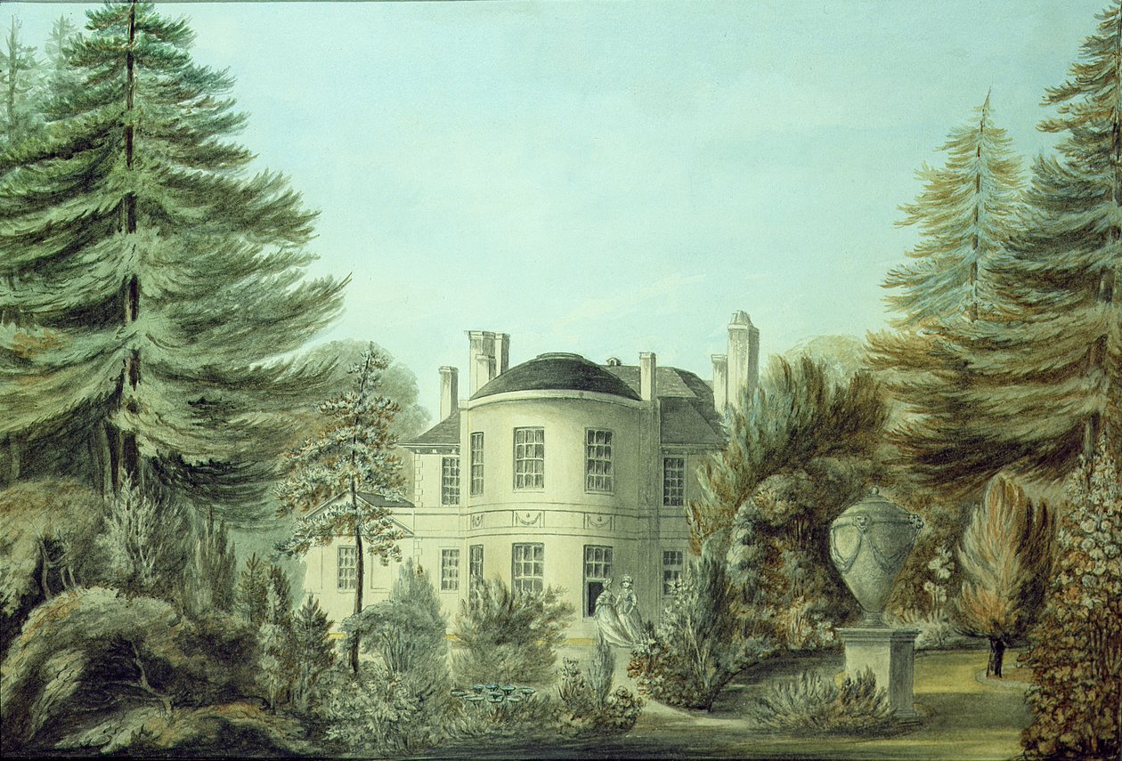 Zicht op een Achttiende-eeuwse Villa, ca. 1790 door English School