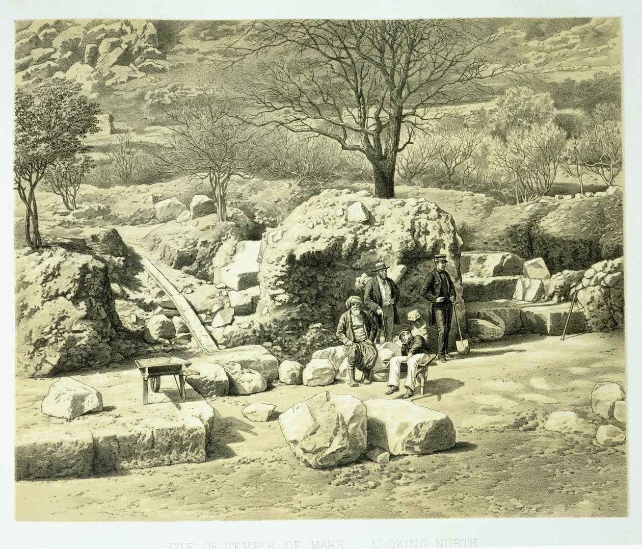 Uitzicht op de Tempel van Mars, uit A History of Discoveries at Helicarnassus, Cnidus, & Branchidae door English School