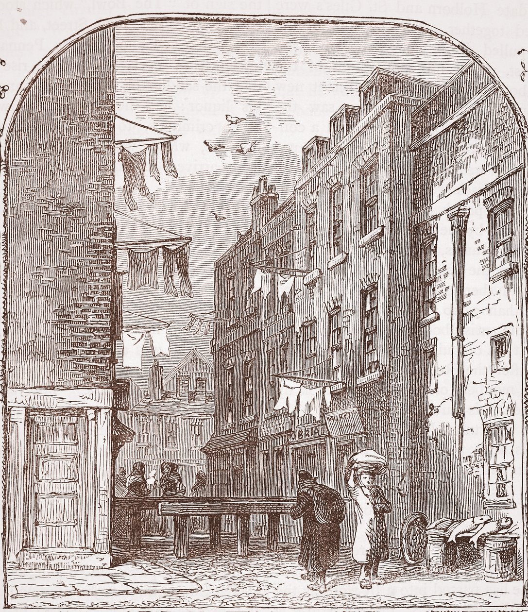 Gezichten in de Rookery, St. Giles door English School