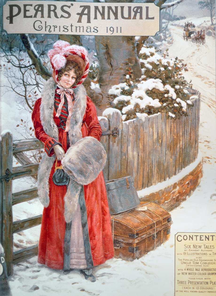 Wachten op de Koets, uit de Pears Annual, Kerstmis 1911 door English School