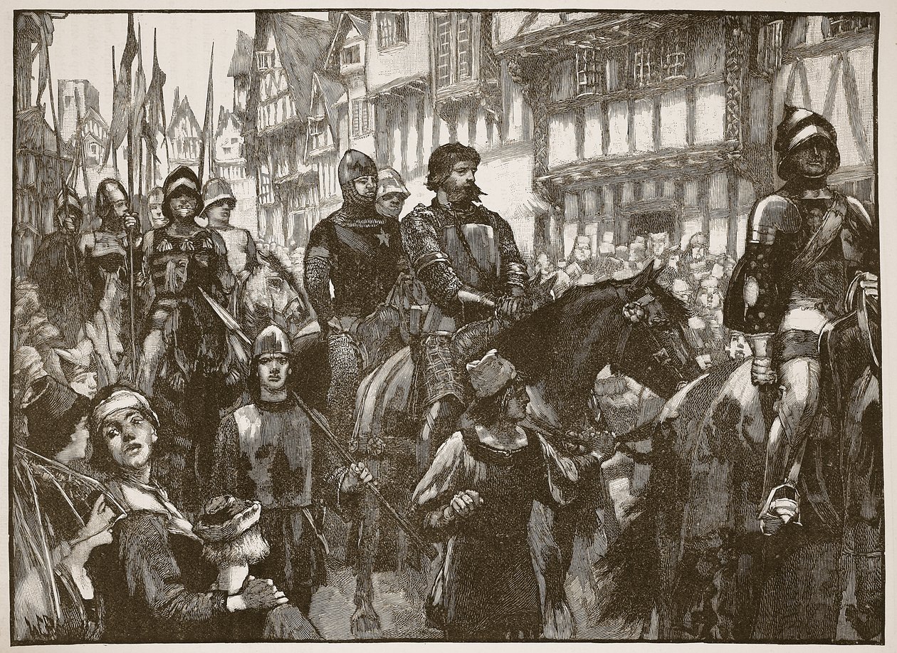 Wallace op weg naar Westminster Hall, illustratie uit Cassells Geïllustreerde Geschiedenis van Engeland door English School