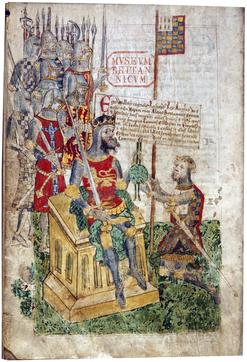 Willem I en de graaf van Bretagne, eind 15e eeuw (illuminatie) door English School