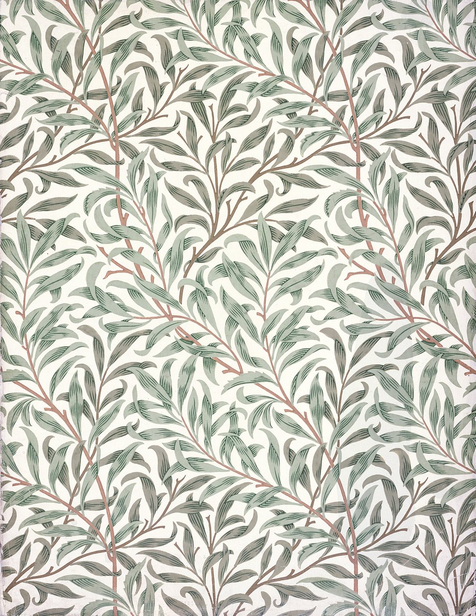 Wilgenblad, behangontwerp, 1874 door English School