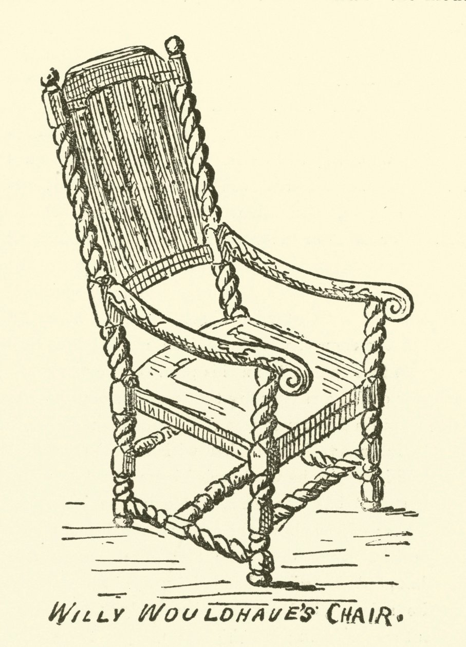De stoel van Willy Wouldhave (gravure) door English School