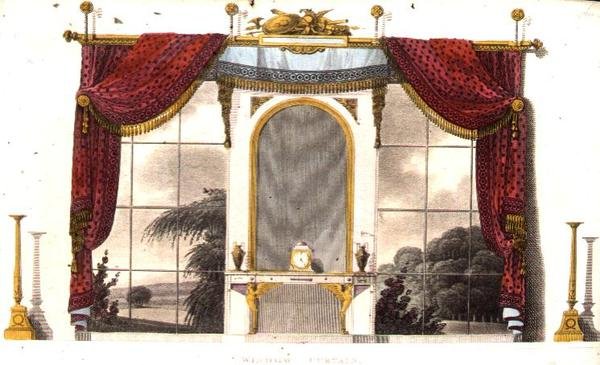 Raamgordijn voor een boudoir, plaat 3 uit Ackermann