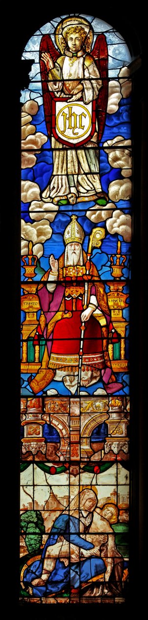 Raam N2 met een noordelijk schipraam met St. Nicolaas door English School