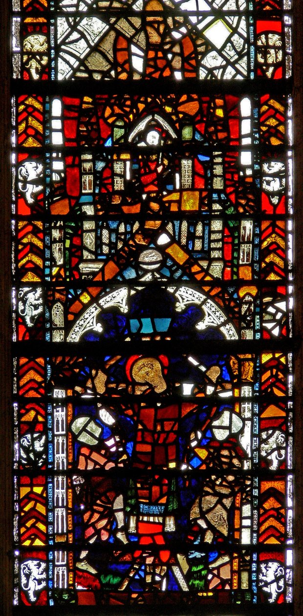 Raam w39 met het martelaarschap van St. Eleutherius door English School