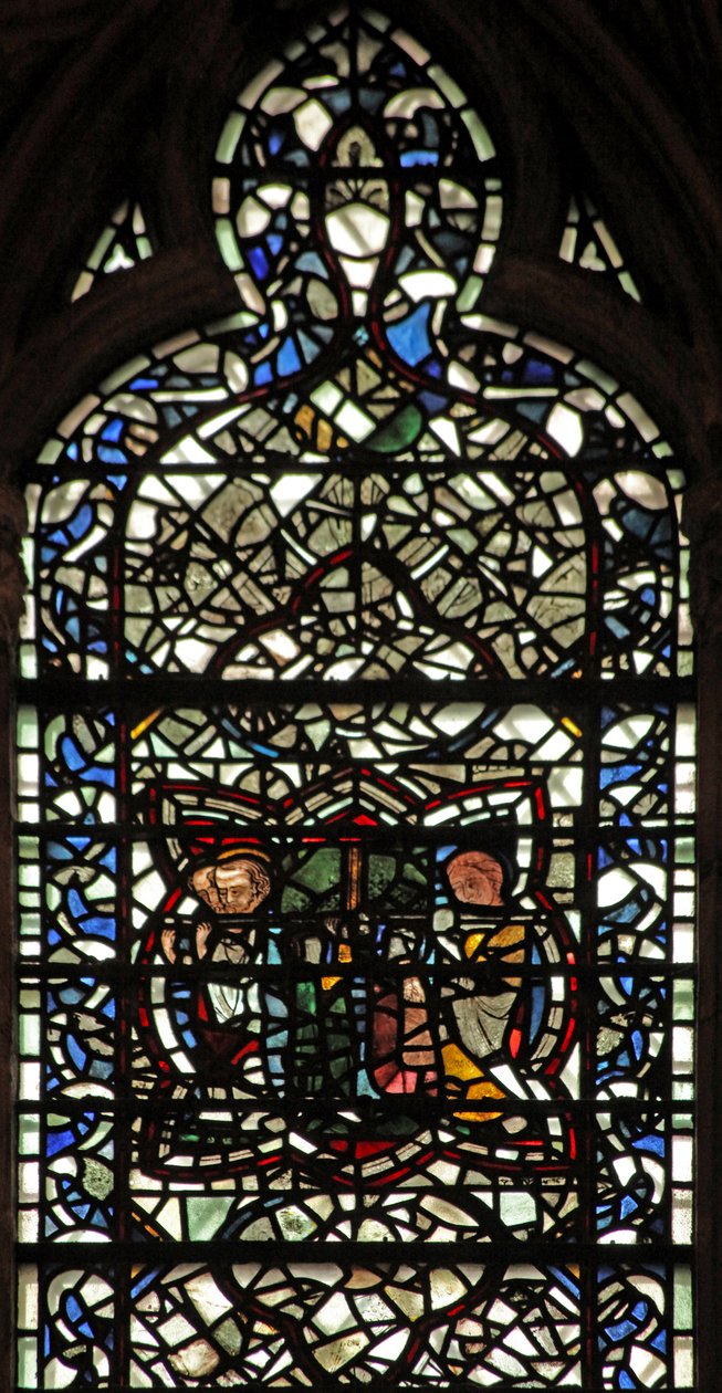 Raam w57 met de Begrafenis van de Maagd Maria door English School