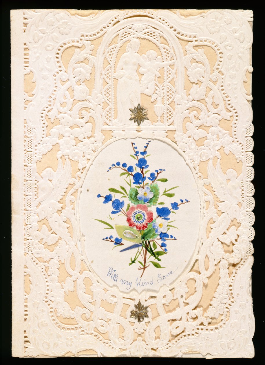 Met mijn vriendelijke liefde, Valentijnskaart, ca. 1858 door English School