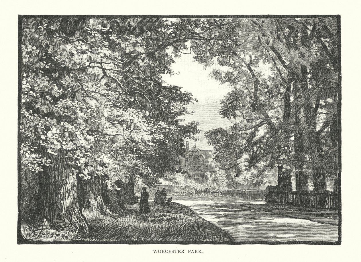 Worcester Park (gravure) door English School