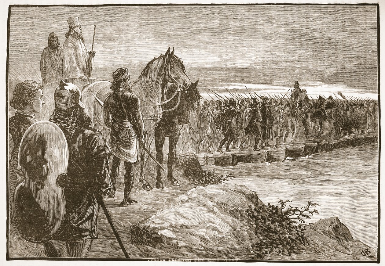 Xerxes steekt de Hellespont over door English School