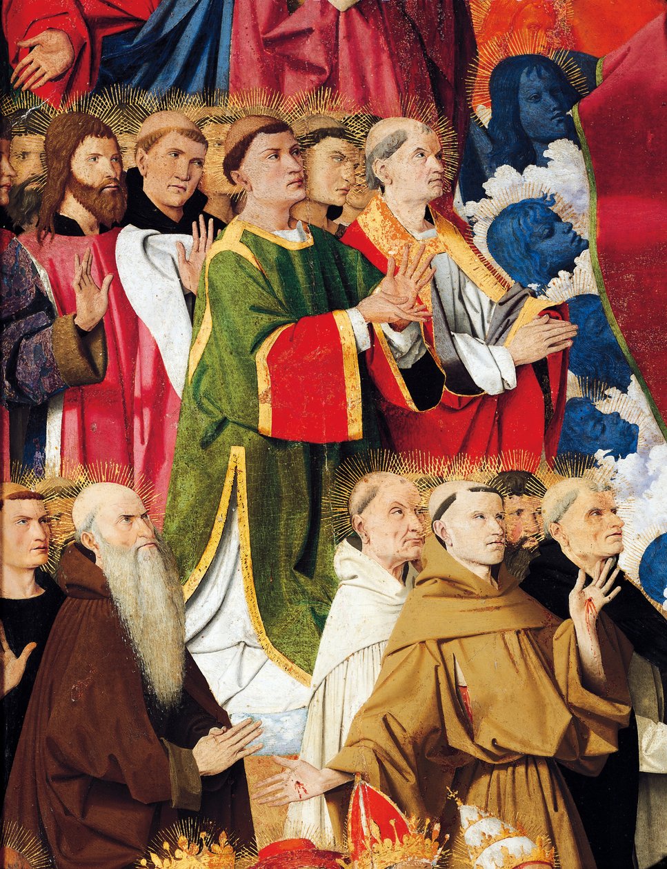 Religieuze orden en geestelijkheid (detail) door Enguerrand Quarton
