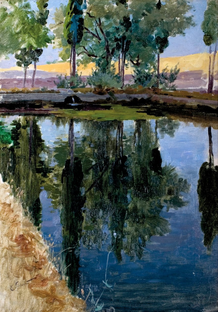 Dubbele populieren in de rivier door Enrique Simonet