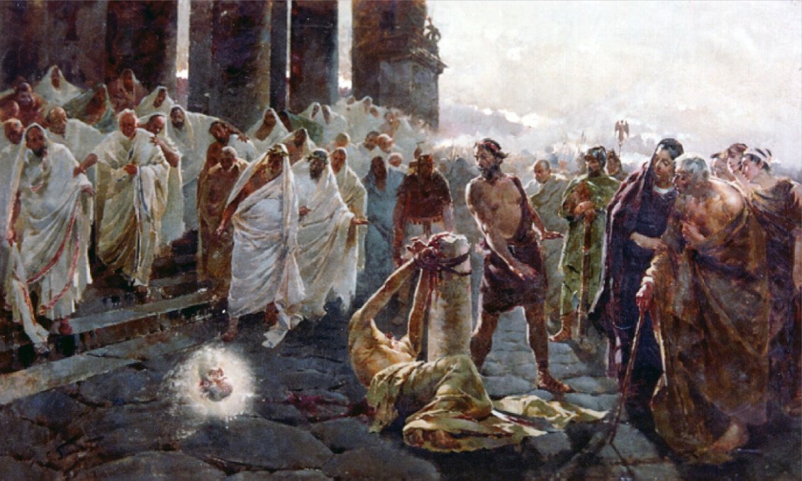 Schets van de onthoofding van Sint Paulus door Enrique Simonet