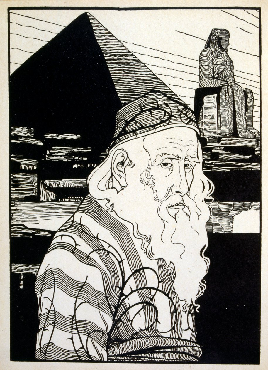 Pasen, uit het boek Juda geïllustreerd door Ephraim Moses Lilien (1874-1925). Lilien wordt beschouwd als de vader van de zionistische iconografie, gecreëerd in de Jugendstil (Duitse art nouveau) stijl. Hij illustreerde 