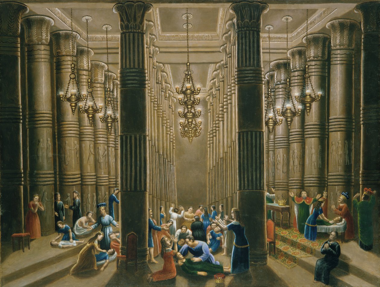 De dood van de eerstgeborene, 1865-80 door Erastus Salisbury Field