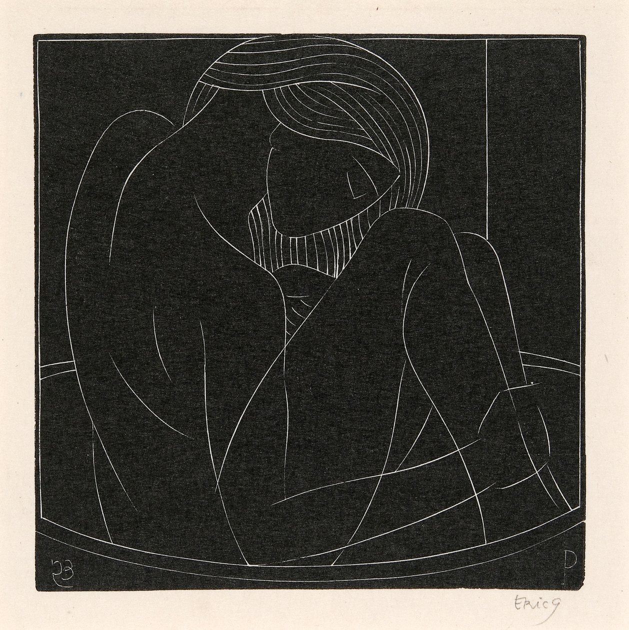 Meisje in het Bad door Eric Gill