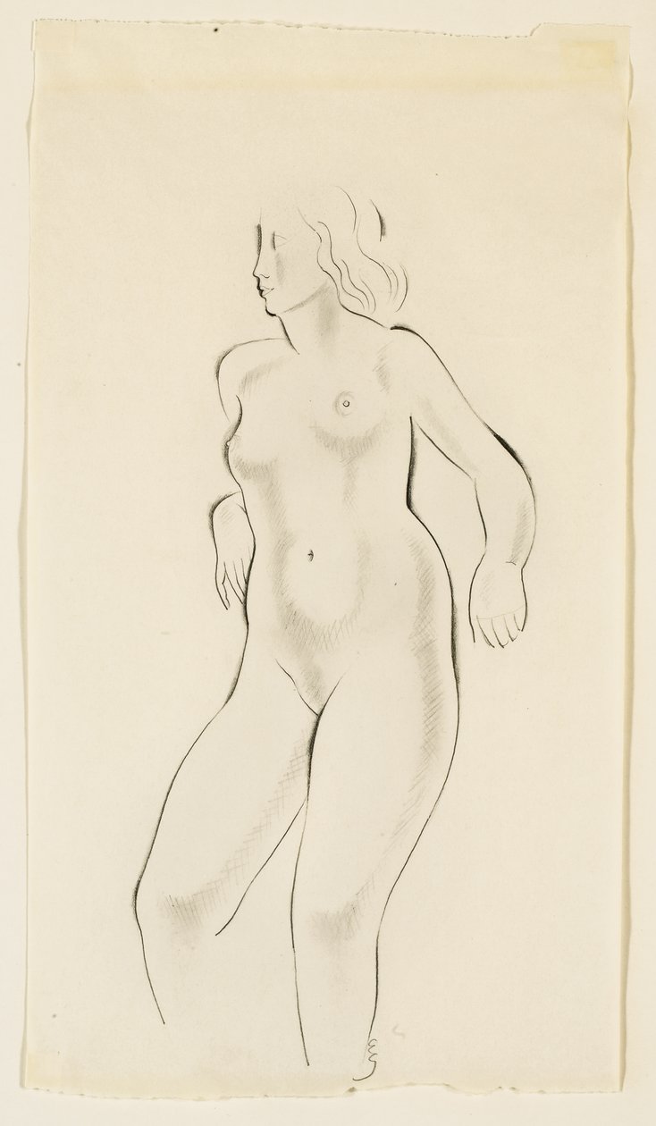 Studie van een Vrouwelijk Naakt door Eric Gill