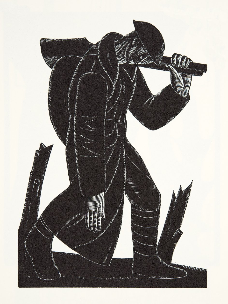 Westward Hoe!, naar een tekening van David James door Eric Gill