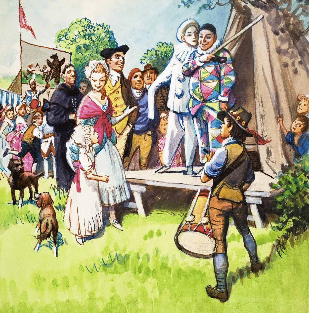 Clowns op de kermis door Eric Parker