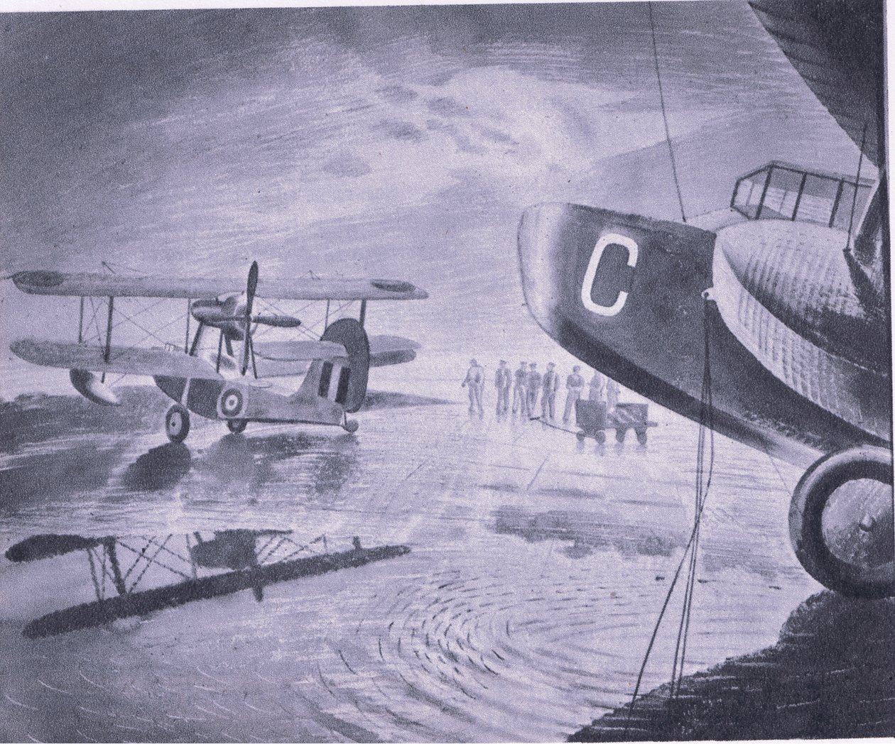 Ochtend op parade, uit British Adventure gepubliceerd door Collins, 1947 door Eric Ravilious