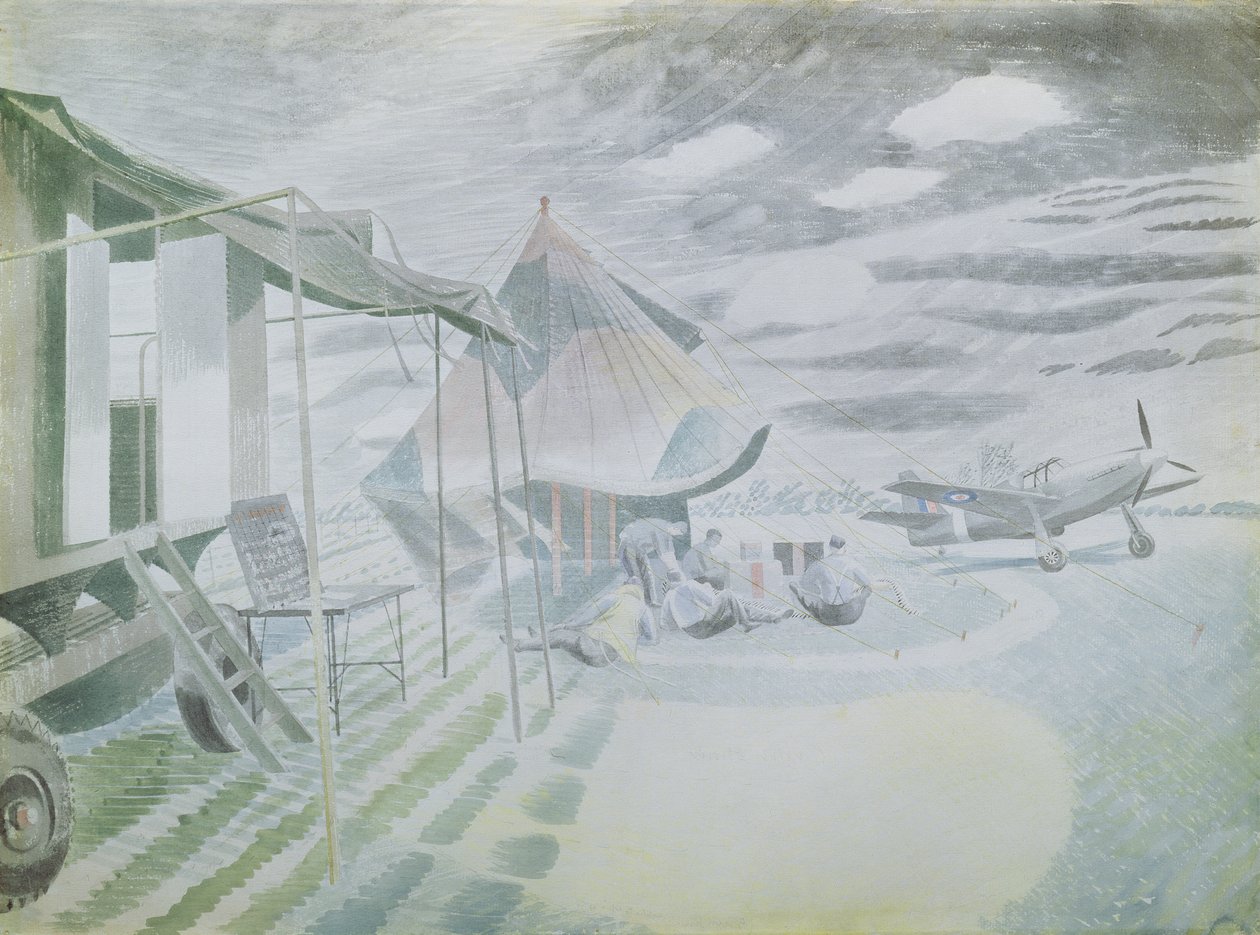 Mustang en Tent, ca. 1942 door Eric Ravilious