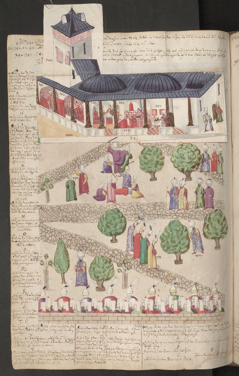 Gebouwen in Constantinopel: Gezicht op het derde hof van het paleis ... door Erich Lessing