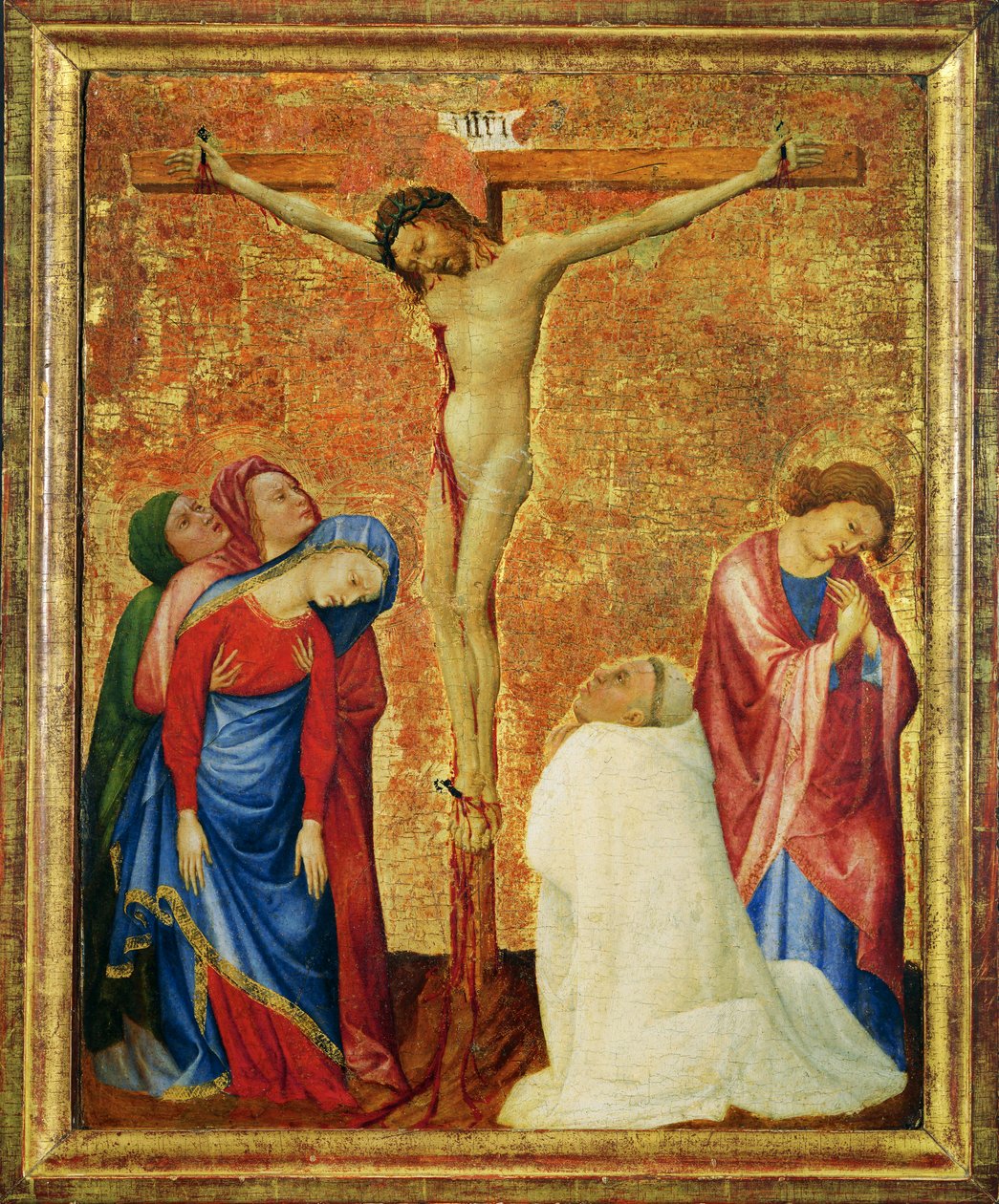 Golgota met een kartuizer monnik ... door Erich Lessing