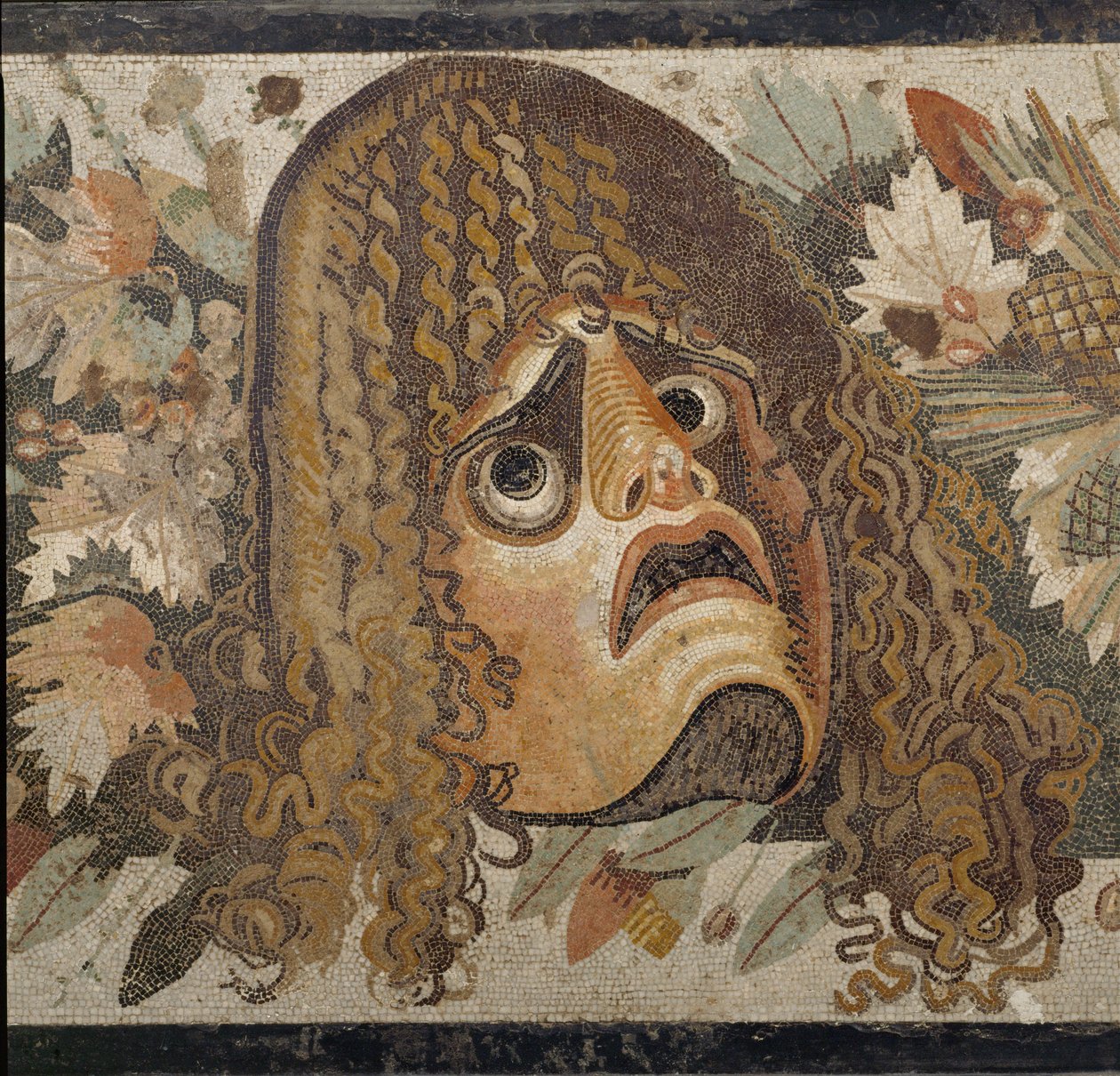 Festoen met maskers, bladeren en fruit door Erich Lessing